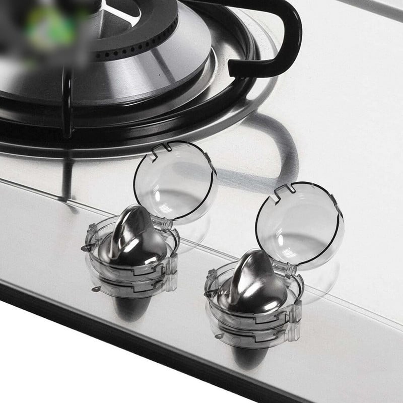 10 vnt Dujinė viryklė permatomas jungiklio apsauginis dangtelis Dujų rankenėlės jungiklio apsauginis dangtelis Vaikų virtuvės saugos gaminiai