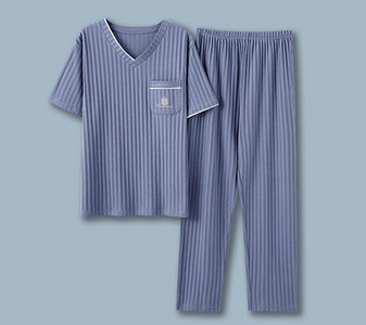 Pijamale bărbați în dungi cu buzunar