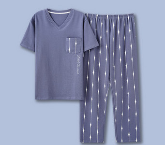 Pijamale bărbați în dungi cu buzunar