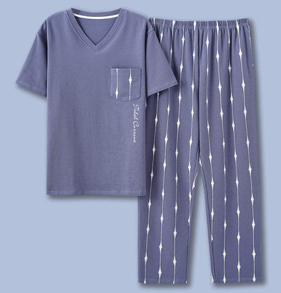 Pijamale bărbați în dungi cu buzunar
