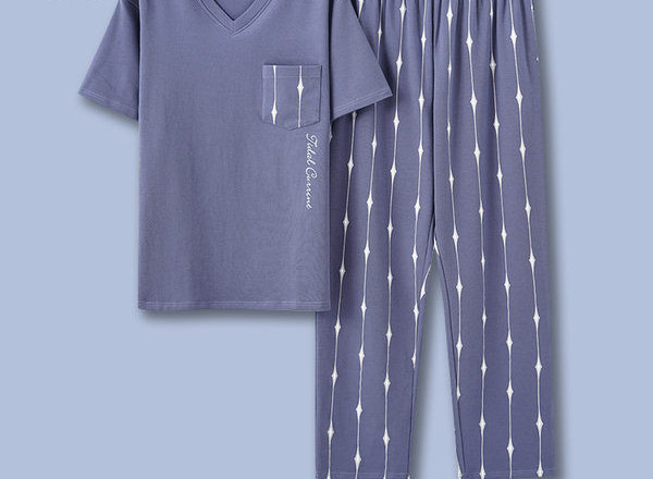 Pijamale bărbați în dungi cu buzunar