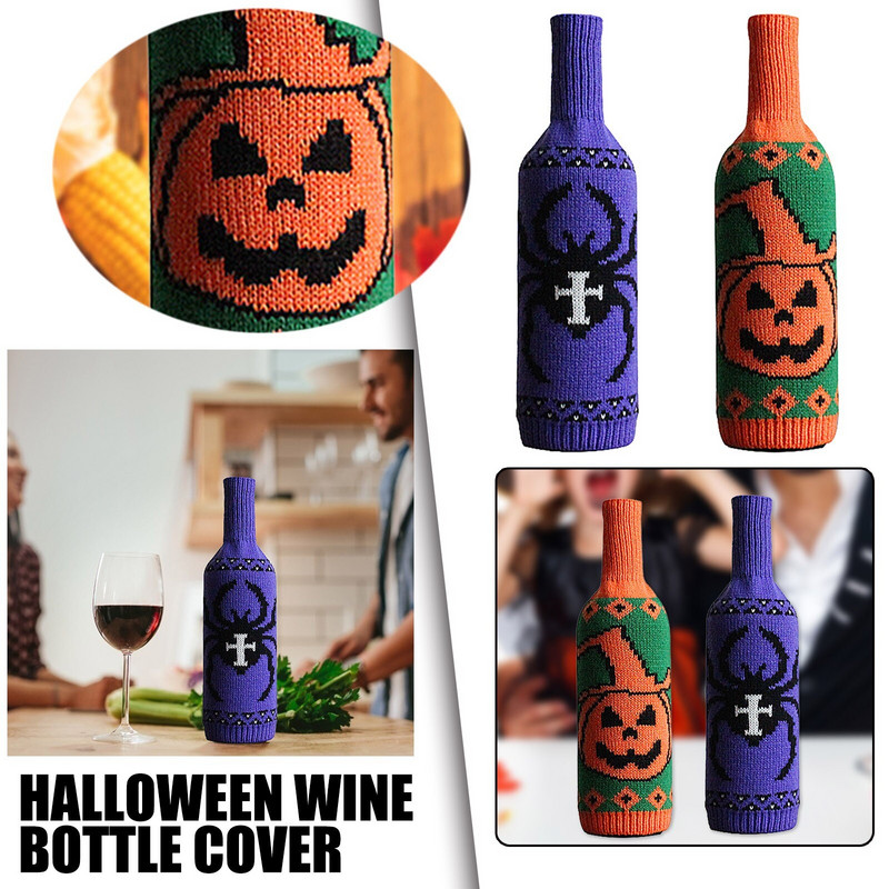 Set de deschizători de vin Capac Decoratiuni de Halloween Festivalul Creativ Dovleac Vrăjitoare Sticla Vin Decor Home Nunta Flaute de șampanie