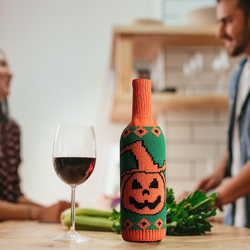 Set de deschizători de vin Capac Decoratiuni de Halloween Festivalul Creativ Dovleac Vrăjitoare Sticla Vin Decor Home Nunta Flaute de șampanie