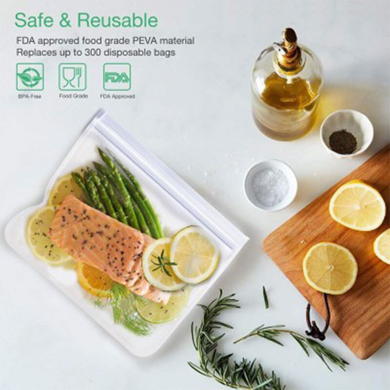 14 bucăți/set de pungi din silicon pentru alimente, pungi reutilizabile pentru păstrarea în stare proaspătă pentru fructe și legume.