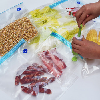 Σακούλες κενού για τρόφιμα επαναχρησιμοποιούμενες συσκευασίες για κατάψυξη Σετ σακούλες σφραγίδας αποθήκευσης Σετ φερμουάρ Τσάντα κατάψυξης με τσάντα αντλίας χειρός για Sous Vide