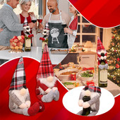 Kryty na fľaše vína na deň vďakyvzdania, kryt na fľašu červeného vína, sada na víno bez tváre, sviatočné oblečenie pre bábiky, farebná sada pohárov na víno