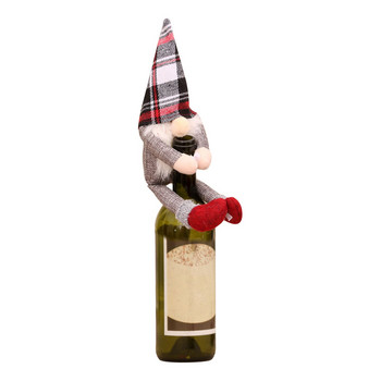 Калъфи за бутилки за вино за Деня на благодарността Чанта за капаци на бутилки за червено вино Безлична кукла Комплект за вино Празнично обличане Цветен комплект чаши за вино