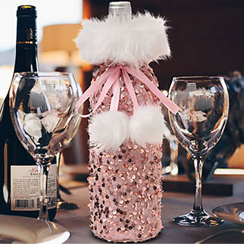 Τσάντες για μπουκάλια κρασιού για δώρα Παγιέτα h Sleeve Wine Χριστουγεννιάτικο Στολίδι με μανίκι κρασιού Beam Bottle Decor Σώμα Ποτήρια σαμπάνιας