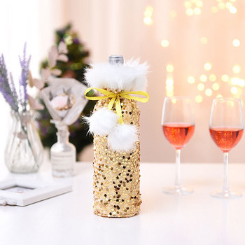 Τσάντες για μπουκάλια κρασιού για δώρα Παγιέτα h Sleeve Wine Χριστουγεννιάτικο Στολίδι με μανίκι κρασιού Beam Bottle Decor Σώμα Ποτήρια σαμπάνιας