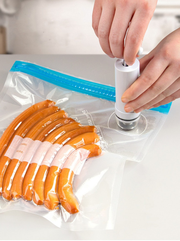 18/17 db-os zacskókészletek Újrafelhasználható élelmiszer-tároló vákuumzáras zacskók kézi pumpás táska tömítőkapcsokkal Élelmiszer-csomagolás Élelmiszer tároláshoz Fagyasztás