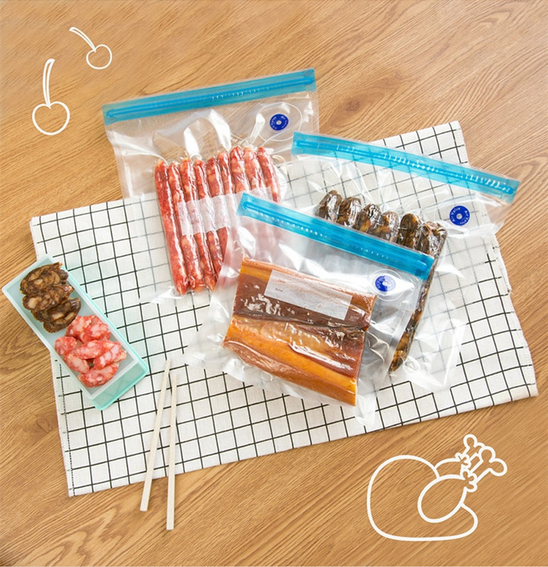 18/17 db-os zacskókészletek Újrafelhasználható élelmiszer-tároló vákuumzáras zacskók kézi pumpás táska tömítőkapcsokkal Élelmiszer-csomagolás Élelmiszer tároláshoz Fagyasztás