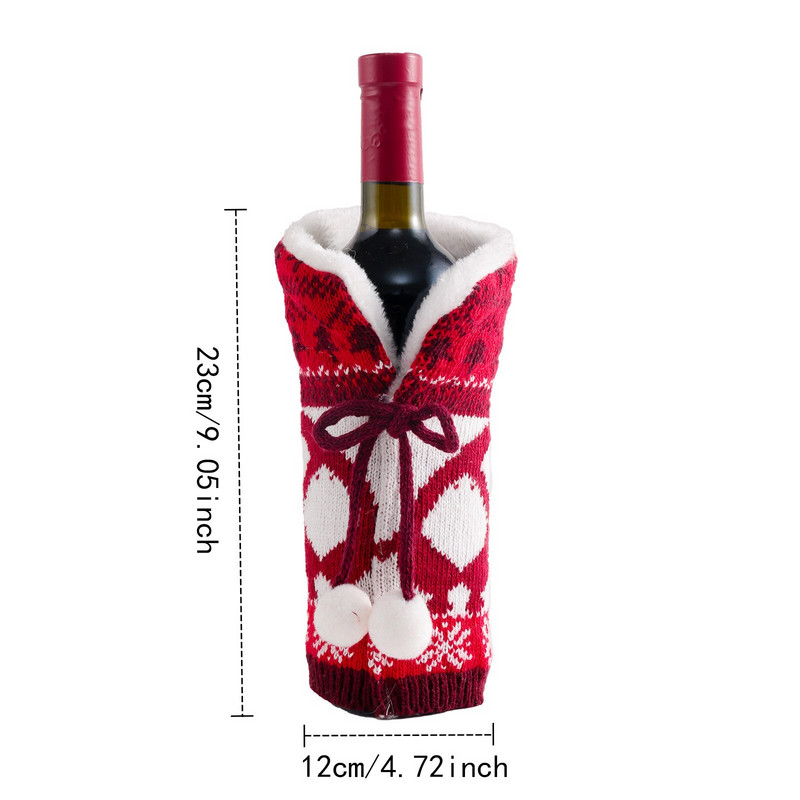 2 ks vlnené gule pletené víno sada vianočná dekorácia atmosféra potreby domáce sviatočné fľaše na víno sada
