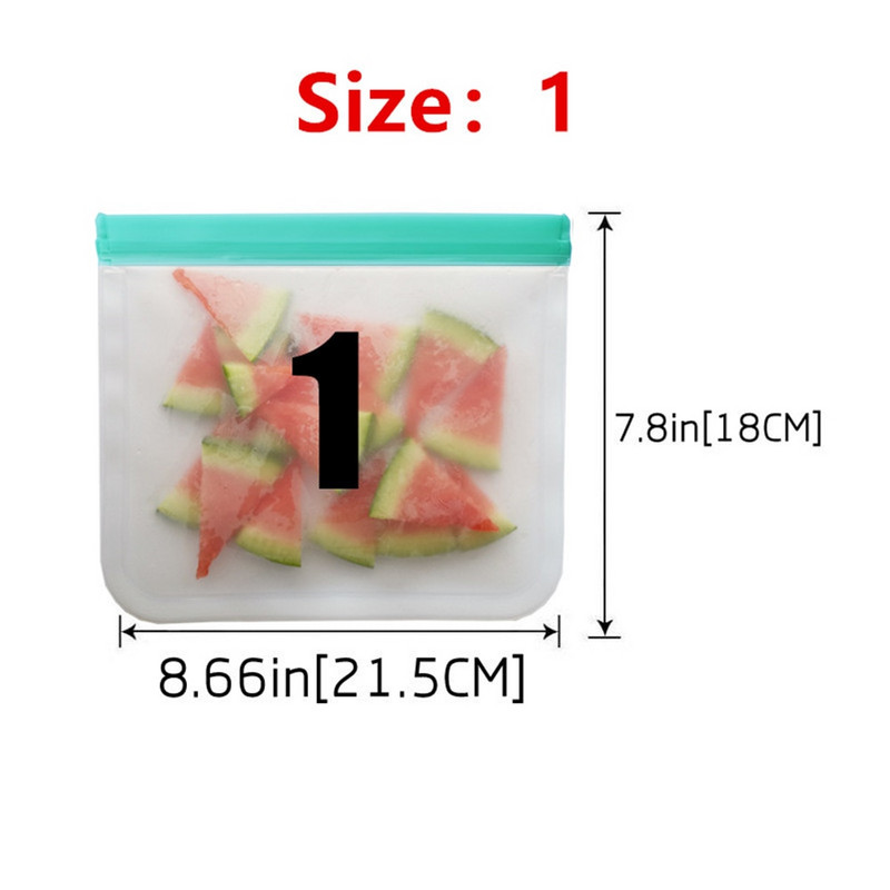 12 ks/sada silikónových vreciek PEVA silikónové vrecko na skladovanie potravín, nepriepustné opakovane použiteľné uzatvárateľné vrecko na čerstvé potraviny