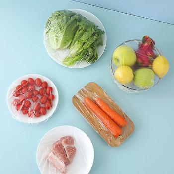 100 τεμ./τσάντα φαγητού μιας χρήσης πλαστικό κάλυμμα ψυγείου ελαστικό Keep Fresh Fruit Conservation Σπίτι Κουζίνα Τσάντα αποθήκευσης τροφίμων