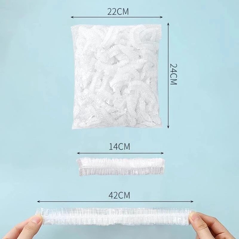 100 ks/vrecko Jednorazový plastový obal na potraviny Kryt na chladničku Elastický uchovávajte čerstvé ovocie Konzervačné vrece do kuchyne Skladovanie potravín