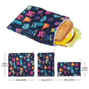 3 τμχ επαναχρησιμοποιήσιμη τσάντα σνακ αποθήκευσης τροφίμων στεγανή κατάψυξη σάντουιτς μεσημεριανό σακούλες ψωμιού για αποθήκευση τροφίμων