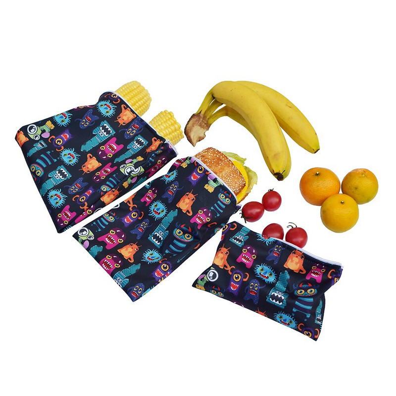 3 komada višekratne vrećice za grickalice za pohranjivanje hrane, nepropusne za zamrzivač, sendvič, vrećice za kruh za pohranu hrane