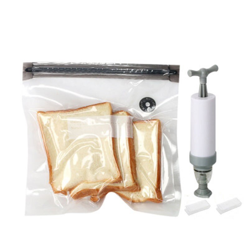 13 ks/sada sivých vrecúšok, opakovane použiteľné vákuové tesniace vrecká na potraviny s ručnou pumpičkou, tesniace spony na vrecká, potravinová fólia na skladovanie a mrazenie potravín