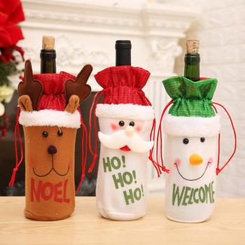 Νέο κάλυμμα κρασιού Τσάντες μπουκαλιών Χριστουγεννιάτικο δείπνο Διακοσμήσεις για το σπίτι Άγιος Βασίλης Χιονάνθρωπος Δώρο Πρωτοχρονιάτικο πάρτι