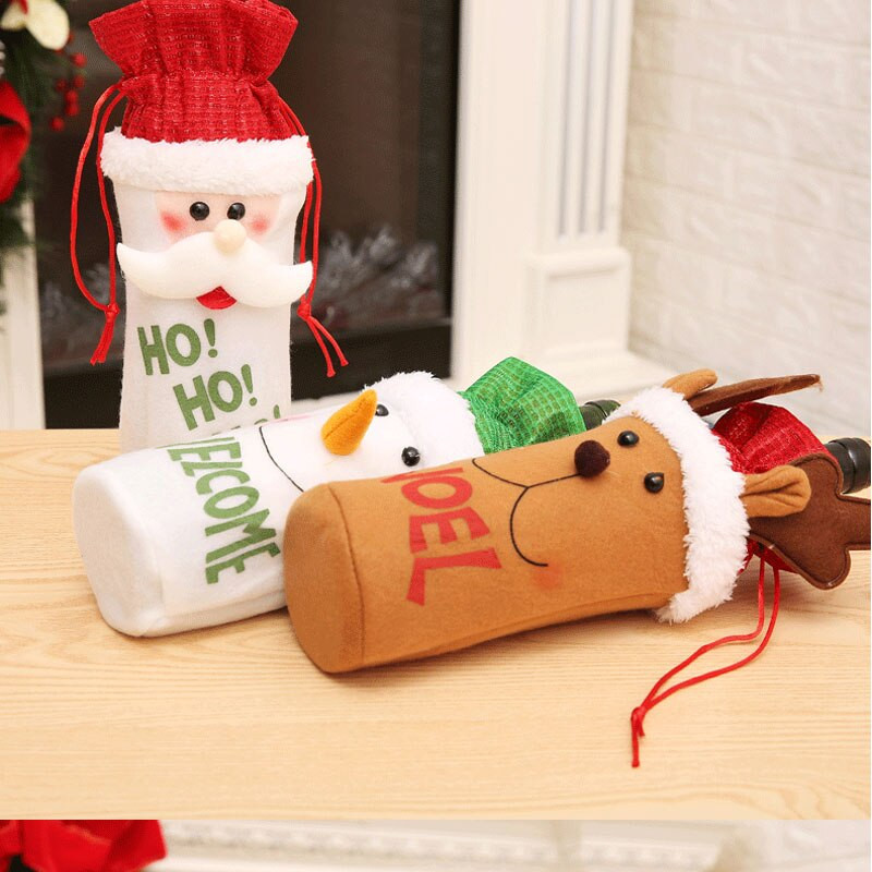 Nove vrećice za boce s poklopcima za vino Božićna večera Dekoracije za dom Djed Mraz Snjegović Poklon Novogodišnja zabava