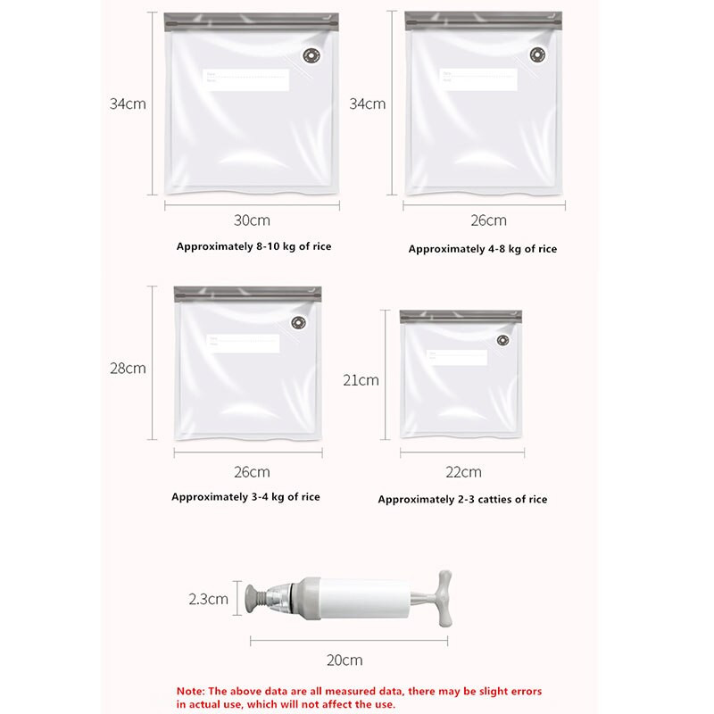 13 vnt / rinkinys Vakuuminis sandarinimo maišelis Daugkartinis maisto laikymo maišelis Buitinis vakuuminis maisto sandarinimo maišelis su užtrauktuku su rankinio siurblio sandarinimo spaustukais