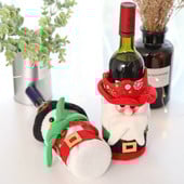 10 ks nových krytov na fľaše vína, vianočných dekorácií na stôl pre domácu večeru, večierok, Santa Claus, snehuliak, darček, Navidad, vianočné párty potreby