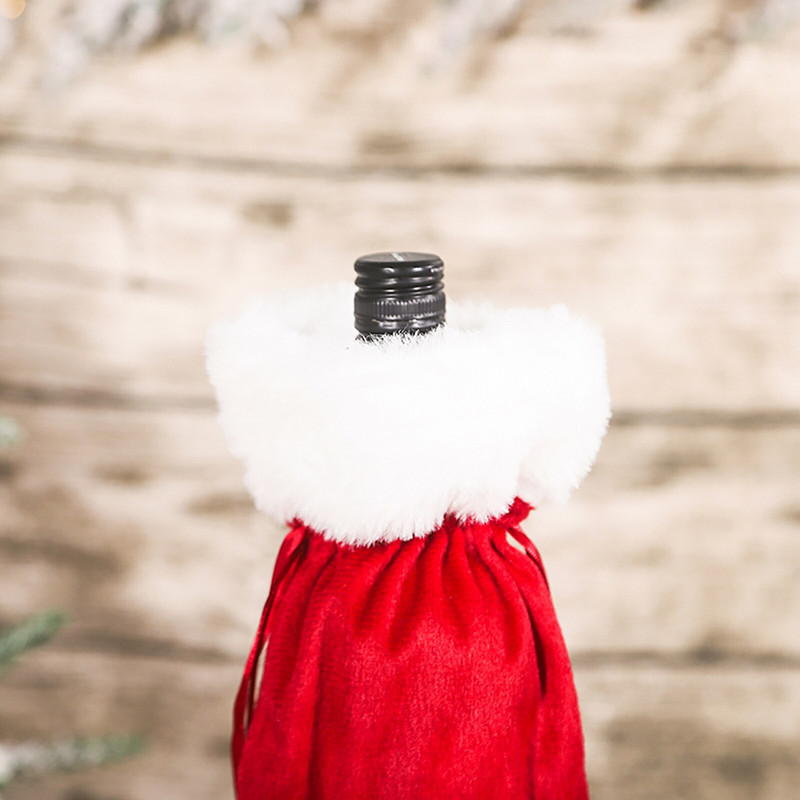 Vianočný obal na fľašu vína, veselé vianočné dekorácie do domácnosti 2021, vianočná ozdoba, nový rok 2022, vianočné darčeky, roztomilé...