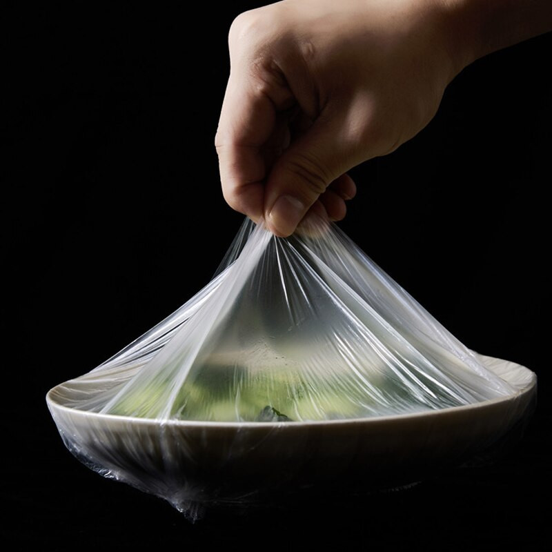 200-1000 бр. Еднократна торбичка за храна Найлонова торбичка Еластична торбичка за консервиране на храна Покривало за храна за съхранение на плодове и зеленчуци Найлонова опаковка