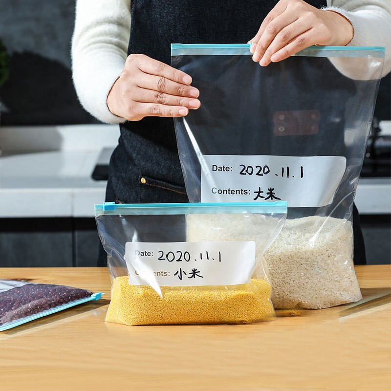 55 ks opakovane použiteľné vrecko na mrazenie potravín, stojaté úložné priestory, nepriepustný vrchný kuchynský organizér, čerstvé uzatvárateľné fólie, zips
