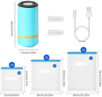 Φορητό Mini Handheld Vacuum Sealer με επαναχρησιμοποιήσιμες τσάντες αποθήκευσης τροφίμων USB Επαναφορτιζόμενη μικρή ηλεκτρική αντλία σφράγισης κενού