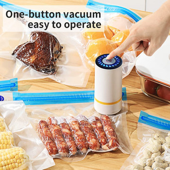 Φορητό Mini Handheld Vacuum Sealer με επαναχρησιμοποιήσιμες τσάντες αποθήκευσης τροφίμων USB Επαναφορτιζόμενη μικρή ηλεκτρική αντλία σφράγισης κενού