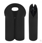 Set dublu sticle de vin rosu Geanta de vin elastic verde lavabila Geanta de sticla Outing rezistenta la cadere