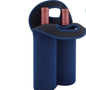 Set dublu sticle de vin rosu Geanta de vin elastic verde lavabila Geanta de sticla Outing rezistenta la cadere