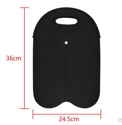 Set dublu sticle de vin rosu Geanta de vin elastic verde lavabila Geanta de sticla Outing rezistenta la cadere