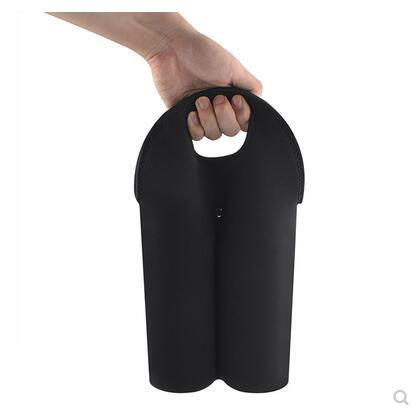 Set dublu sticle de vin rosu Geanta de vin elastic verde lavabila Geanta de sticla Outing rezistenta la cadere