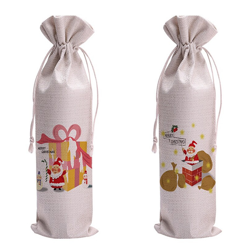 10 bucăți/lot lenjerie pentru sticle pentru petrecere, cu omul de zăpadă, pentru festival, decorative pentru sticle de vin roșu, capace pentru sticle de șampanie