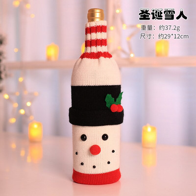 Vianočné kryty na fľaše vína Taška Sviatočný Santa Claus Kryt na fľašu šampanského Červené dekorácie na stôl pre domáce Vianočné kryty na víno