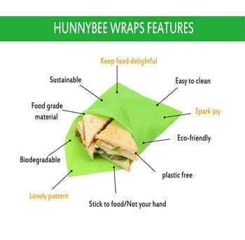 Zero Waste Beeswax Food Wrap Επαναχρησιμοποιήσιμο Περιτύλιγμα αποθήκευσης Sustainable Organic Cheese Food Paper BPA & Plastic Paper