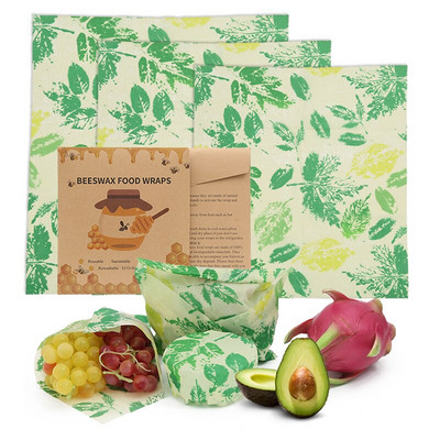 Zero Waste Beeswax Food Wrap Επαναχρησιμοποιήσιμο Περιτύλιγμα αποθήκευσης Sustainable Organic Cheese Food Paper BPA & Plastic Paper