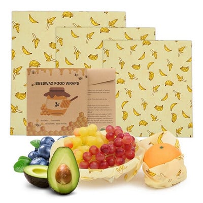 Zero Waste Beeswax Food Wrap Επαναχρησιμοποιήσιμο Περιτύλιγμα αποθήκευσης Sustainable Organic Cheese Food Paper BPA & Plastic Paper