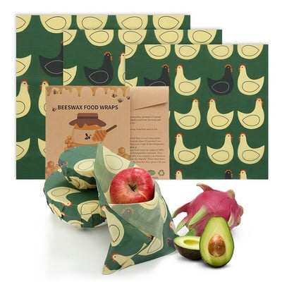 Zero Waste Beeswax Food Wrap Επαναχρησιμοποιήσιμο Περιτύλιγμα αποθήκευσης Sustainable Organic Cheese Food Paper BPA & Plastic Paper