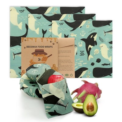 Zero Waste Beeswax Food Wrap Επαναχρησιμοποιήσιμο Περιτύλιγμα αποθήκευσης Sustainable Organic Cheese Food Paper BPA & Plastic Paper