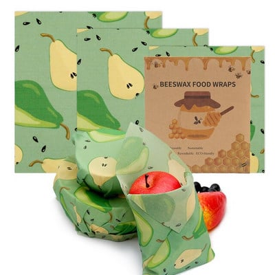 Zero Waste Beeswax Food Wrap Επαναχρησιμοποιήσιμο Περιτύλιγμα αποθήκευσης Sustainable Organic Cheese Food Paper BPA & Plastic Paper