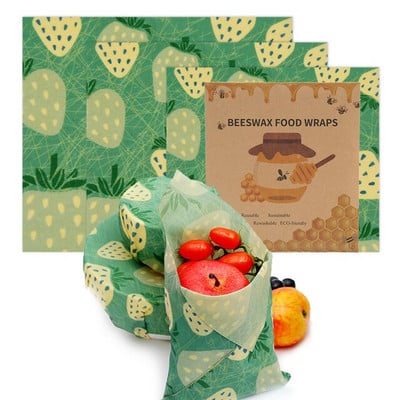 Zero Waste Beeswax Food Wrap Επαναχρησιμοποιήσιμο Περιτύλιγμα αποθήκευσης Sustainable Organic Cheese Food Paper BPA & Plastic Paper