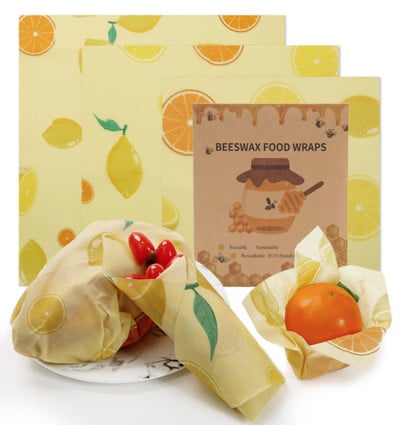 Zero Waste Beeswax Food Wrap Επαναχρησιμοποιήσιμο Περιτύλιγμα αποθήκευσης Sustainable Organic Cheese Food Paper BPA & Plastic Paper