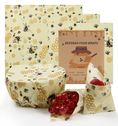 Zero Waste Beeswax Food Wrap Επαναχρησιμοποιήσιμο Περιτύλιγμα αποθήκευσης Sustainable Organic Cheese Food Paper BPA & Plastic Paper