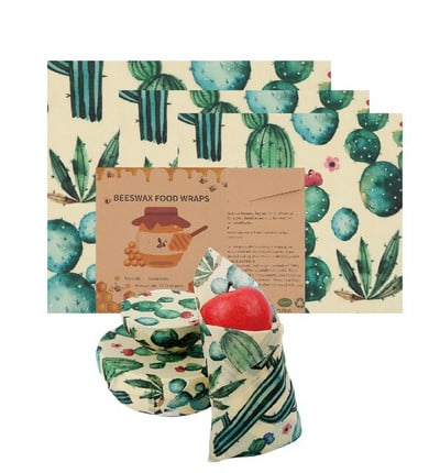 Zero Waste Beeswax Food Wrap Επαναχρησιμοποιήσιμο Περιτύλιγμα αποθήκευσης Sustainable Organic Cheese Food Paper BPA & Plastic Paper