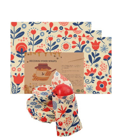 Zero Waste Beeswax Food Wrap Επαναχρησιμοποιήσιμο Περιτύλιγμα αποθήκευσης Sustainable Organic Cheese Food Paper BPA & Plastic Paper