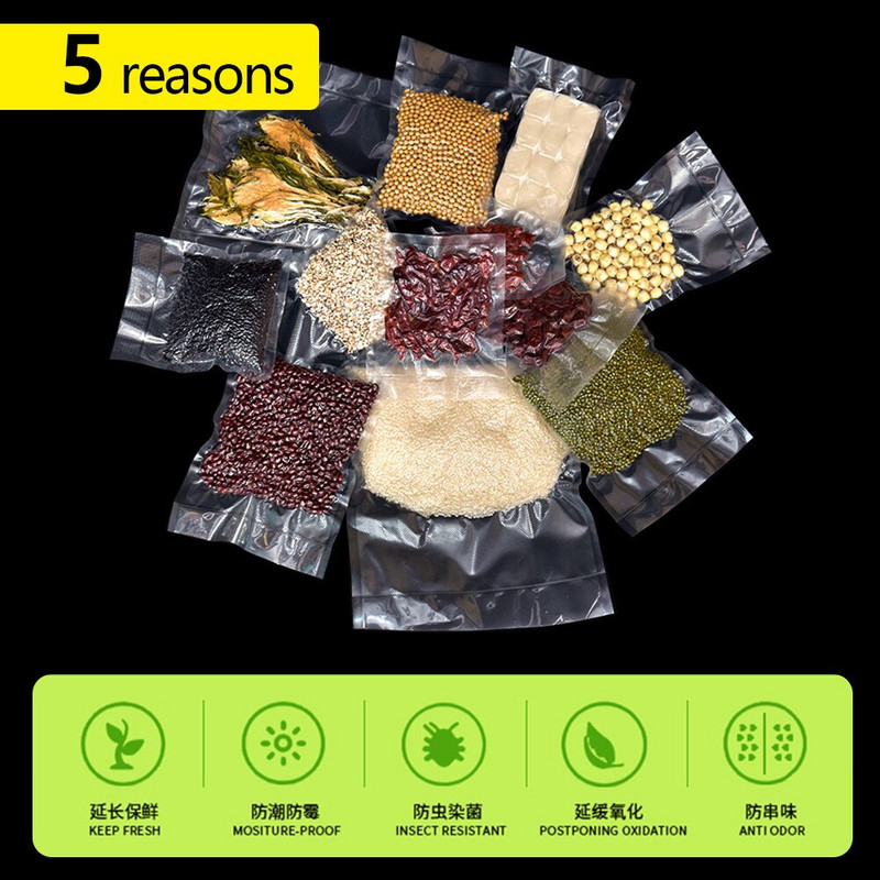 Vákuové baliace vrecká na potraviny, rolky 15/17/20/22/25/28/30cm x 500cm, sous vide úložné baliace vrecká na mäso, ovocie, zeleninu a orechy