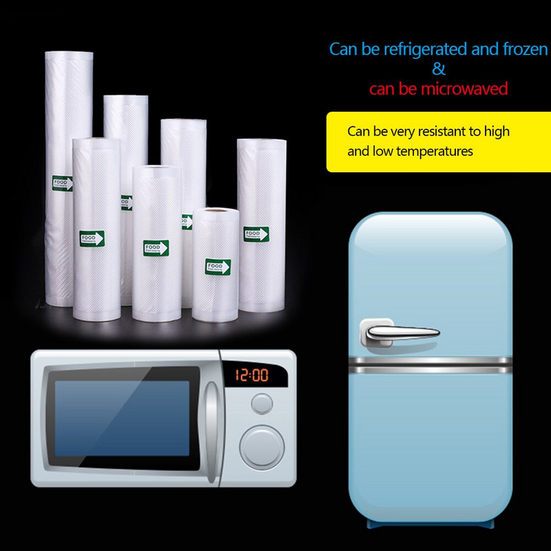 Vákuové baliace vrecká na potraviny, rolky 15/17/20/22/25/28/30cm x 500cm, sous vide úložné baliace vrecká na mäso, ovocie, zeleninu a orechy